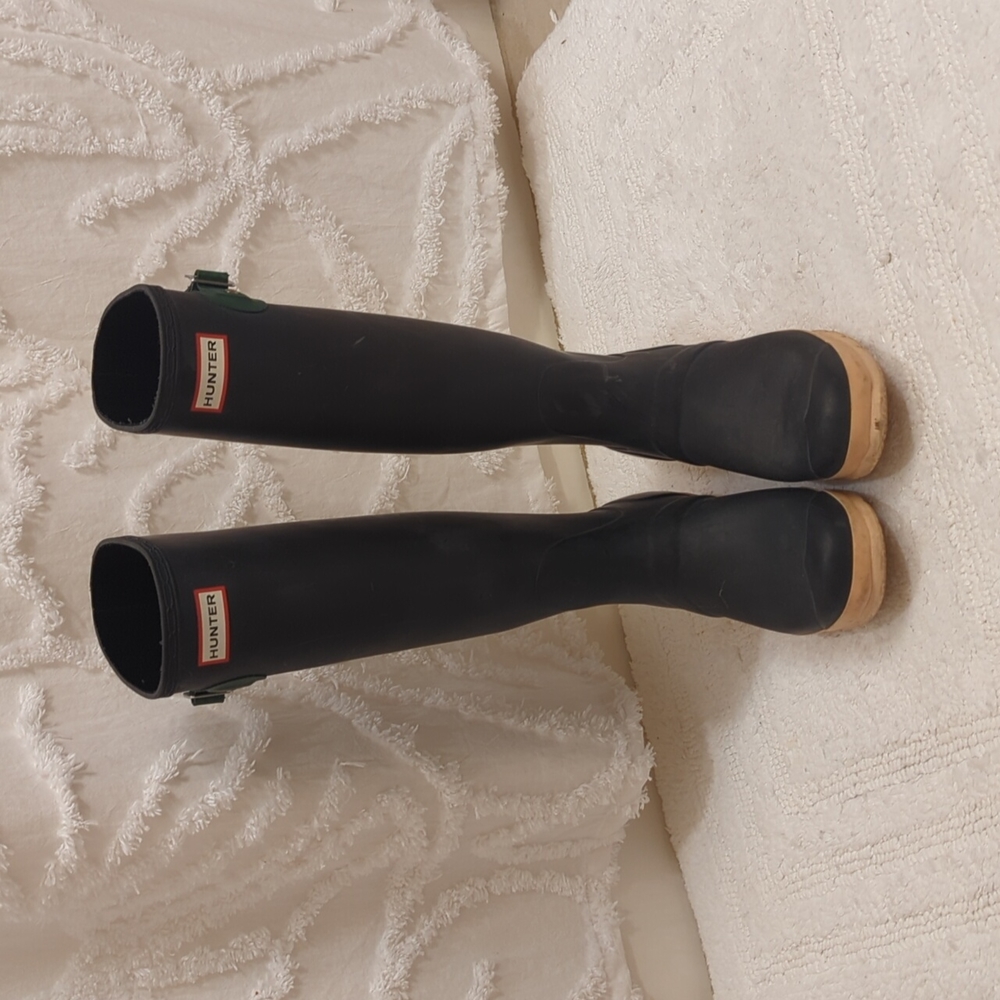 Navy Blue Hunter Calf High Rainboots
